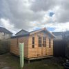 14X10 Portland Loglap with 6 Pane Georgian Doors & 3 Pane Georgian Windows on front